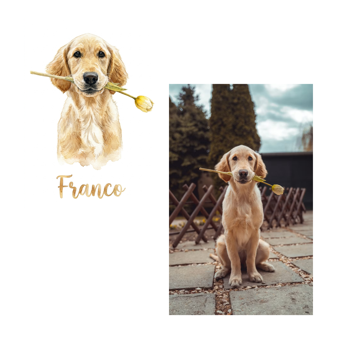 Custom Watercolor Pet Portrait